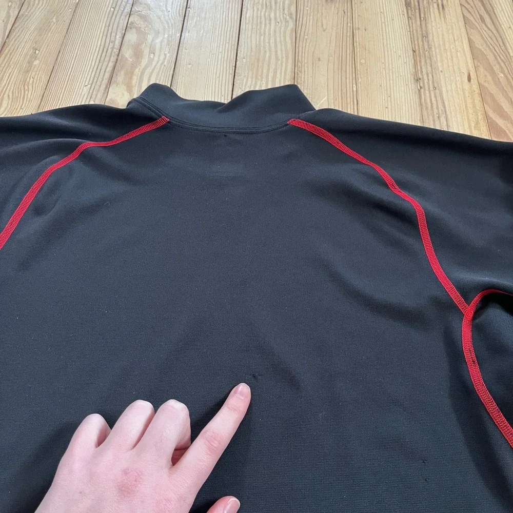 The North Face Black Red Trim Half Zip Pullover Long Sleeve Athletic Shirt Men S